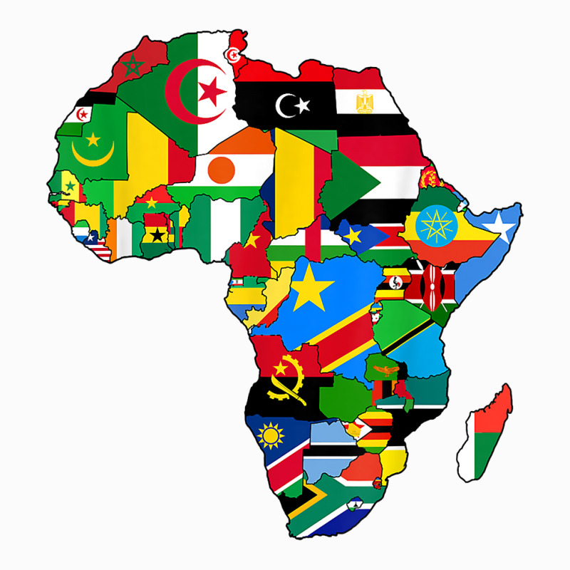 Love Africa With Flags Of African Countries In Africa Map T Shirt ...