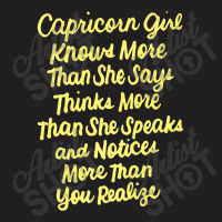 Capricorn Girl Knows More Than She Says December January Premium T Shi T-shirt | Artistshot