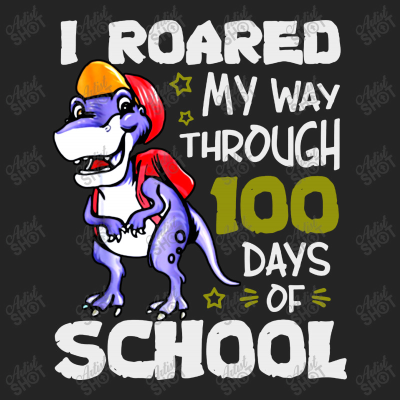 T Rex Roaring Into 100 Days Of School 3/4 Sleeve Shirt | Artistshot