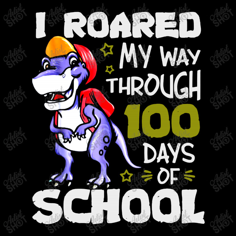 T Rex Roaring Into 100 Days Of School V-neck Tee | Artistshot