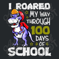 T Rex Roaring Into 100 Days Of School Crewneck Sweatshirt | Artistshot