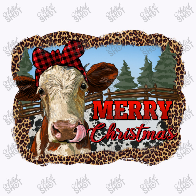 Merry Christmas Heifer Cow With Farm Tank Top by RanaPortraitStore | Artistshot