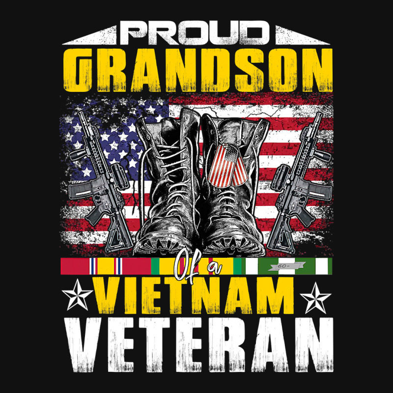 Proud Grandson Of A Vietnam Veteran Shirt Vietnam War Vet 435 Shield ...