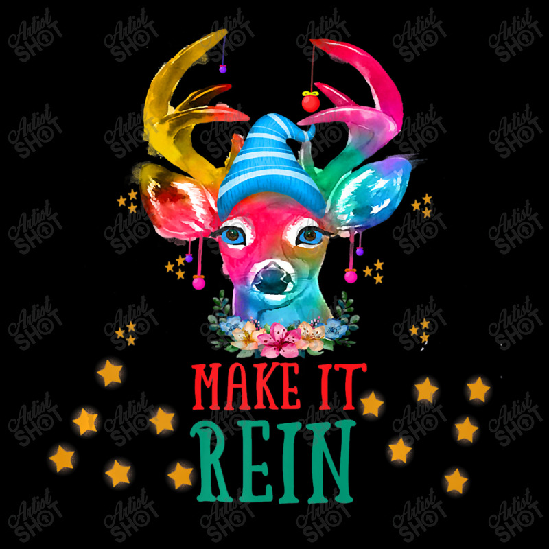 Christmas Deer, Watercolor Cute Reindeer Make It Rein! Premium T Shirt Lightweight Hoodie | Artistshot