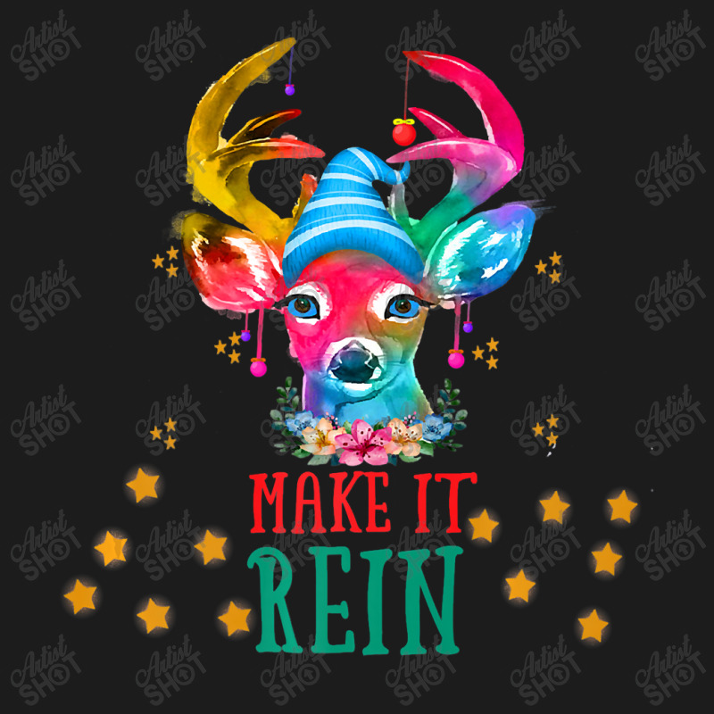 Christmas Deer, Watercolor Cute Reindeer Make It Rein! Premium T Shirt Hoodie & Jogger Set | Artistshot