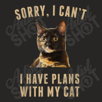 T Shirt Sorry, I Cant I Have Plans With My Cat Tortoiseshell Ladies Fitted T-shirt | Artistshot