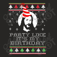 Party Like It's My Birthday Ugly Christmas Jesus Meme Premium T Shirt Ladies Fitted T-shirt | Artistshot