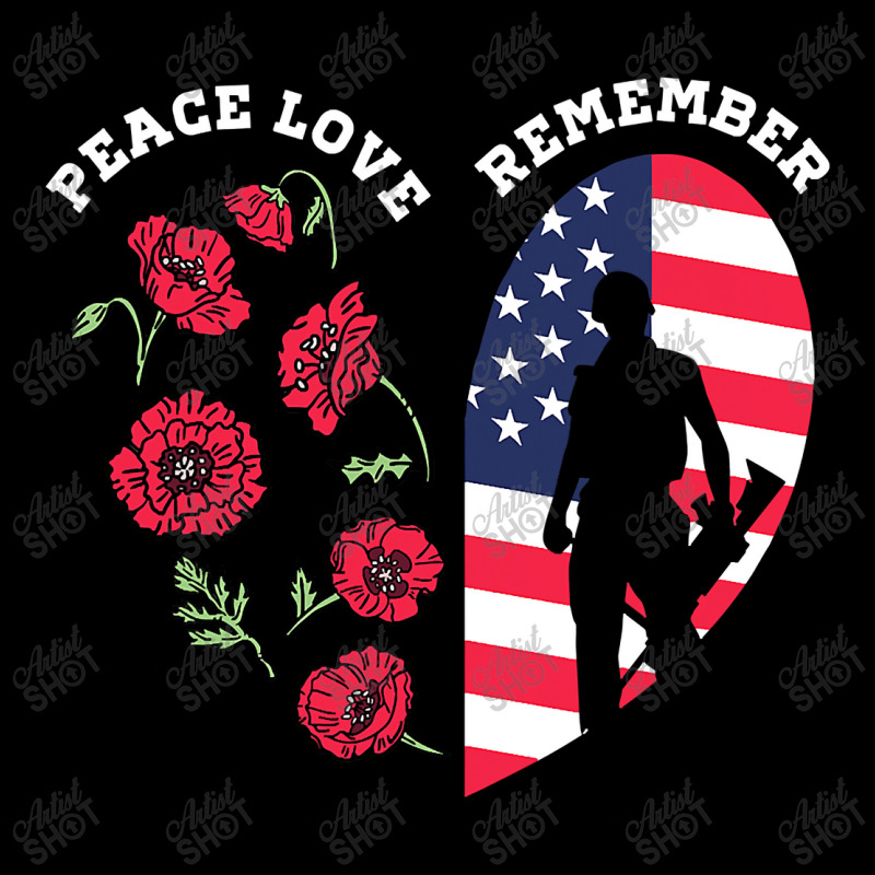 Peace Love Remember Red Poppy Flower Soldier Veteran Day T Shirt Youth Sweatshirt | Artistshot