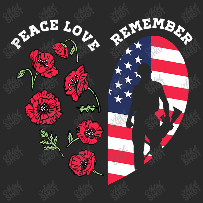 Peace Love Remember Red Poppy Flower Soldier Veteran Day T Shirt Toddler T-shirt | Artistshot