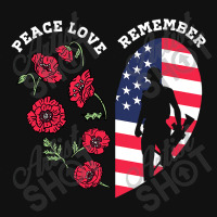 Peace Love Remember Red Poppy Flower Soldier Veteran Day T Shirt Baby Bibs | Artistshot