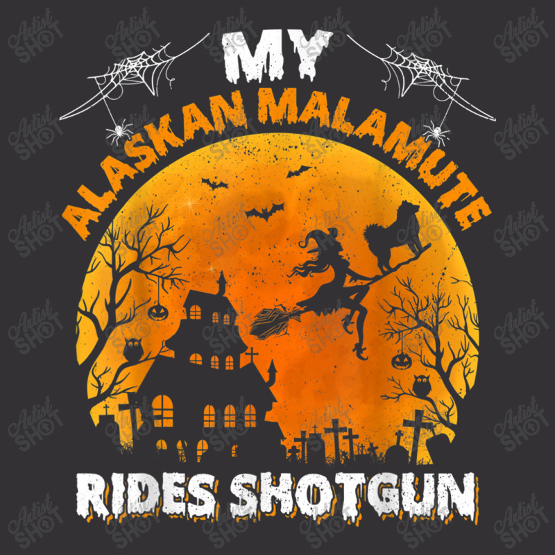 Alaskan Malamute Ride Shotgun Alaskan Malamute Dog Halloween Vintage Hoodie | Artistshot