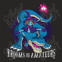 Brooms Are For Amateurs Witch Riding T-rex Halloween Premium T-shirt Ladies Fitted T-shirt | Artistshot