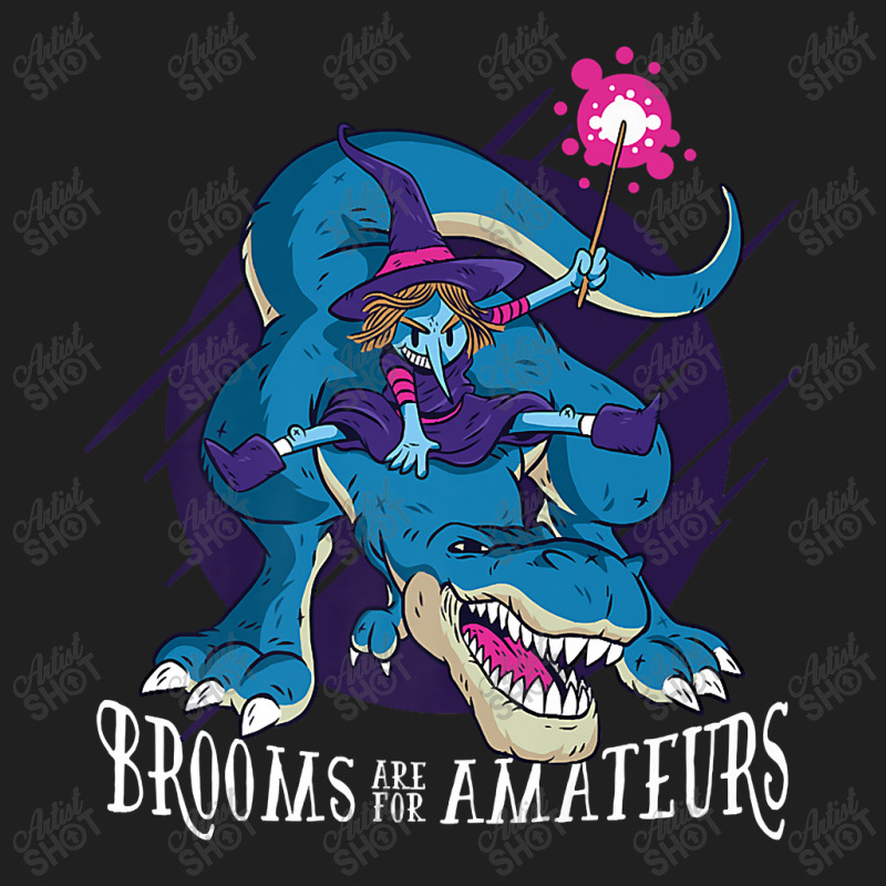 Brooms Are For Amateurs Witch Riding T-rex Halloween Premium T-shirt Ladies Polo Shirt by Brynlee-Everett | Artistshot