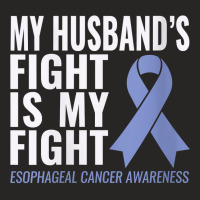 Womens Esophageal Cancer Support My Husband's Fight Is My Fight V Neck Ladies Fitted T-shirt | Artistshot