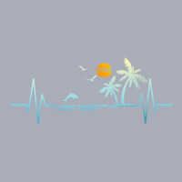 Womens Heartbeat With Tropical Palm Trees Beach Island Sunset V Neck T Tank Dress | Artistshot