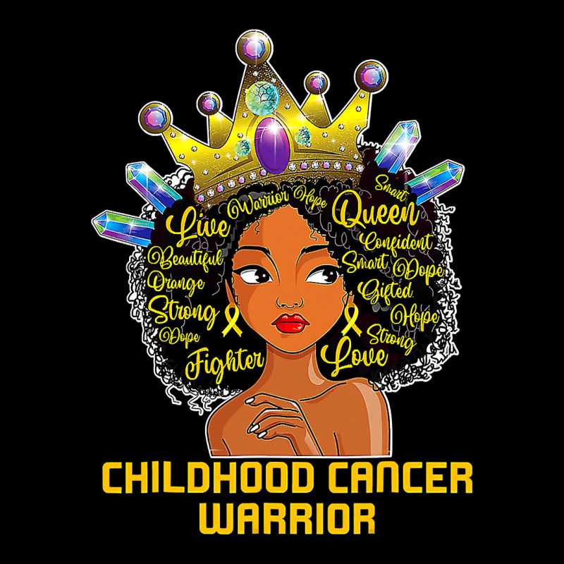 Childhood Cancer Awareness Warrior Black Princess Afro Kids 381 Pocket T-Shirt by peafowl | Artistshot