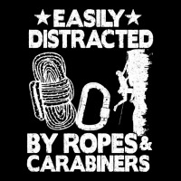 Funny Climbing T  Shirt Easily Distracted By Ropes & Carabiners Funny Adjustable Cap | Artistshot