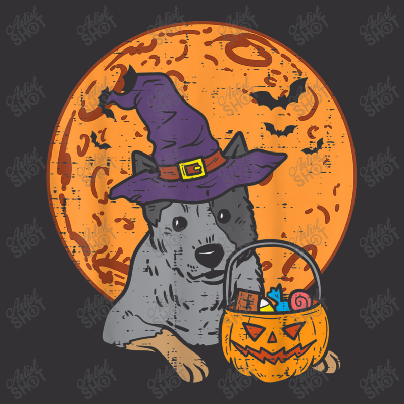 Heeler Witch Hat Moon Jack O Lantern Halloween Cattle Dog Vintage Short | Artistshot