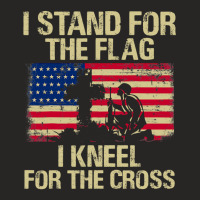 I Stand For The Flag I Kneel For The Cross Veteran Day Gift 19 Ladies Fitted T-shirt | Artistshot