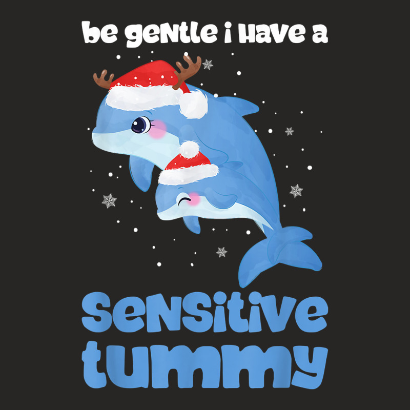 Be Gentle I Have A Sensitive Tummy Funny Christmas T Shirt Ladies Fitted T-Shirt by moneyydopoienlc | Artistshot