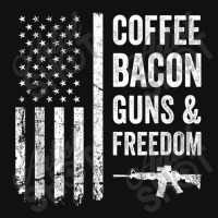 Coffee Bacon Guns And Freedom   Bbq Grill Funny Gun Usa Flag T Shirt Portrait Canvas Print | Artistshot