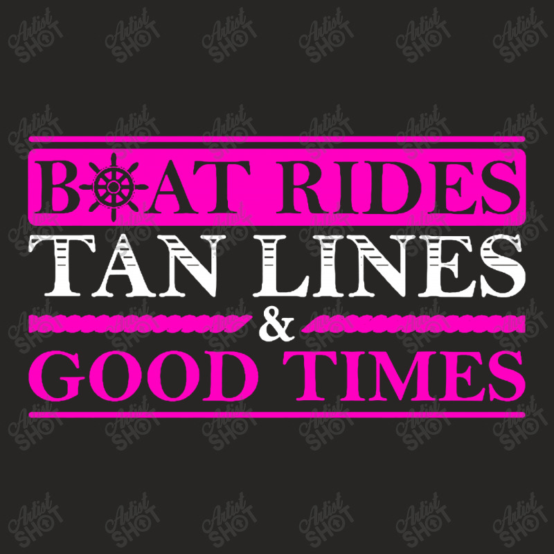 Boat Rides Tan Lines And Good Times Ladies Fitted T-Shirt by Vanode Art | Artistshot