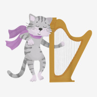 Harp Cat Lover Harpist Musician Musical Instrument T Shirt License Plate | Artistshot