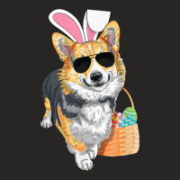 Easter Corgi Black And Tan T Shirt Ladies Fitted T-shirt | Artistshot