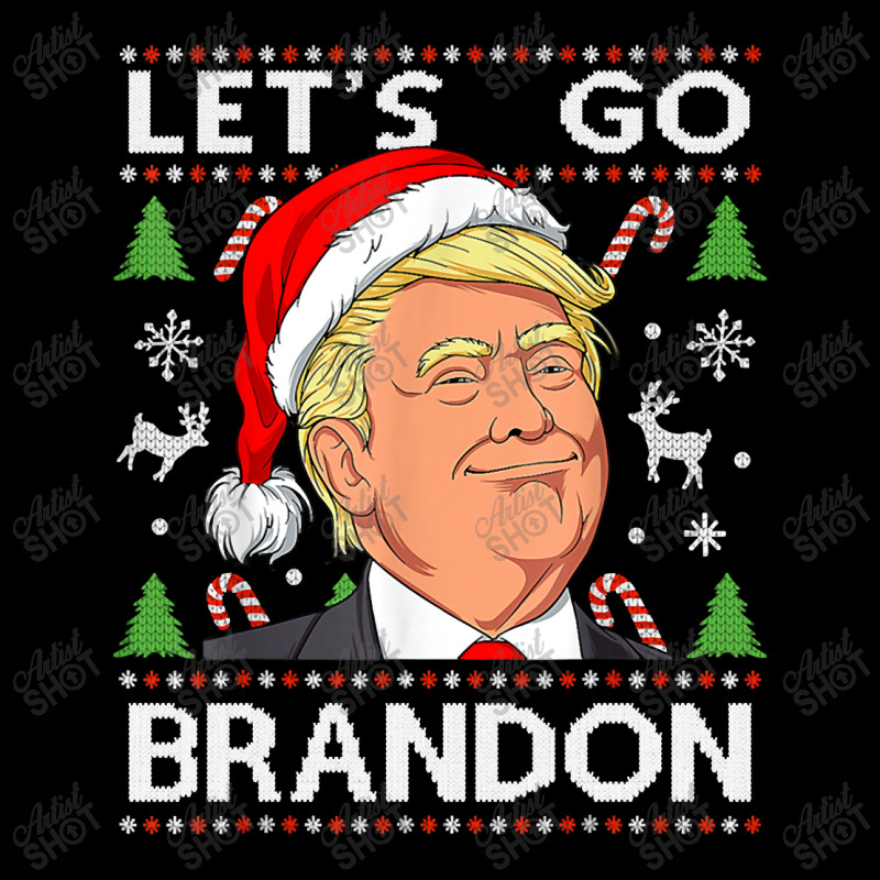 Funny Let's Go Brandon Trump Ugly Christmas Sweater Vintage V-neck Tee | Artistshot