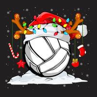 Funny Reindeer Volleyball Lover Player Santa Hat Christmas T Shirt T-shirt | Artistshot