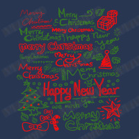 Merry Christmas Happy New Year Text Art Ladies Denim Jacket | Artistshot