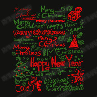 Merry Christmas Happy New Year Text Art Scorecard Crop Tee | Artistshot