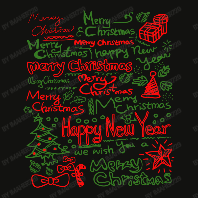 Merry Christmas Happy New Year Text Art Scorecard Crop Tee by Imaher729 | Artistshot