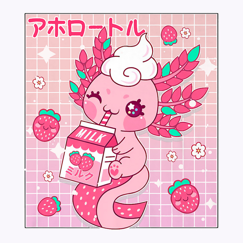 Kawaii Axolotl Strawberry Milk Shake Carton Japanese Anime Premium T S Tank Top by rostinoko | Artistshot