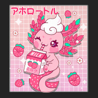 Kawaii Axolotl Strawberry Milk Shake Carton Japanese Anime Premium T S 3/4 Sleeve Shirt | Artistshot