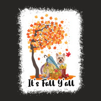 Its Fall Yall Yorkshire Terrier Dog T  Shirt Its Fall Y'all Yorkshire Ladies Fitted T-shirt | Artistshot