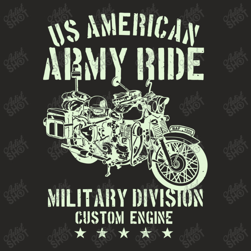 Army Ride Motorcycle Ladies Fitted T-Shirt by Aheupote | Artistshot