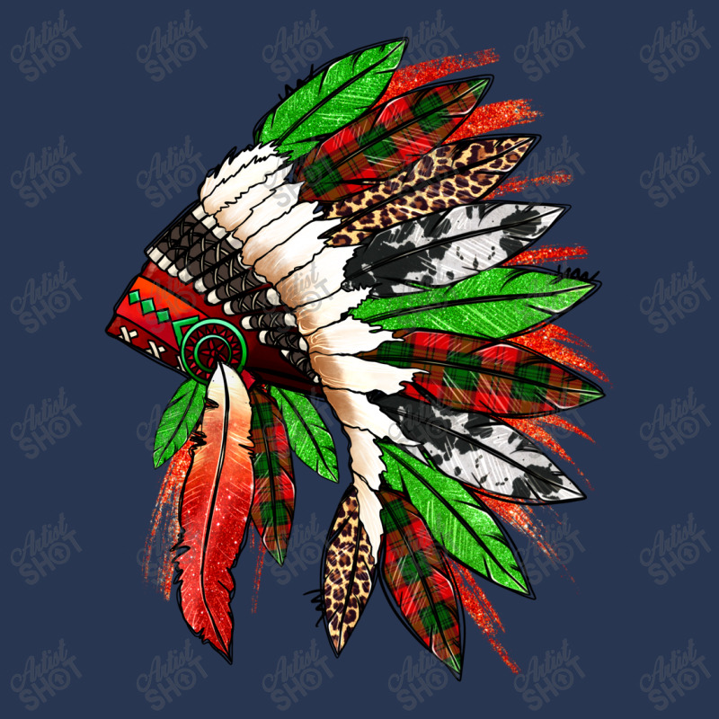 Western Christmas Native American Headdress Ladies Denim Jacket | Artistshot