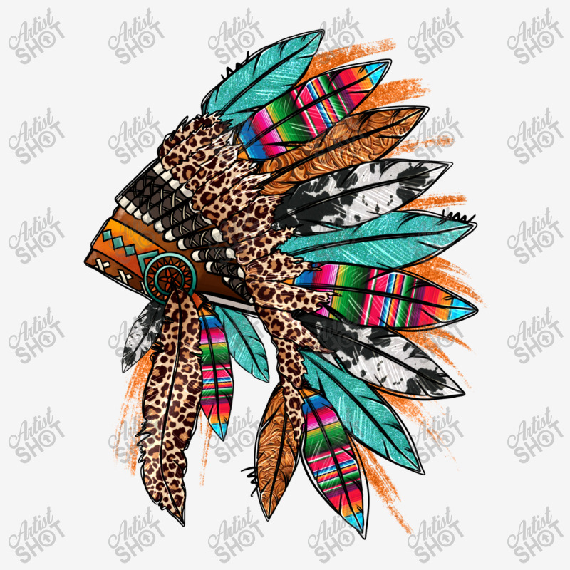 Western Patterned Headdress Native American Scorecard Crop Tee | Artistshot