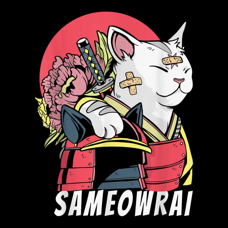 Japanese Cat Samurai Katana Sameowrai Anime Funny T Shirt Cropped Hoodie by sabadmscoastlw | Artistshot