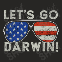 Aviator Sunglasses American Flag Let’s Go Darwin Ladies Fitted T-shirt | Artistshot