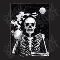 Skeleton Drinking Coffee Halloween Costume T Shirt T-shirt | Artistshot