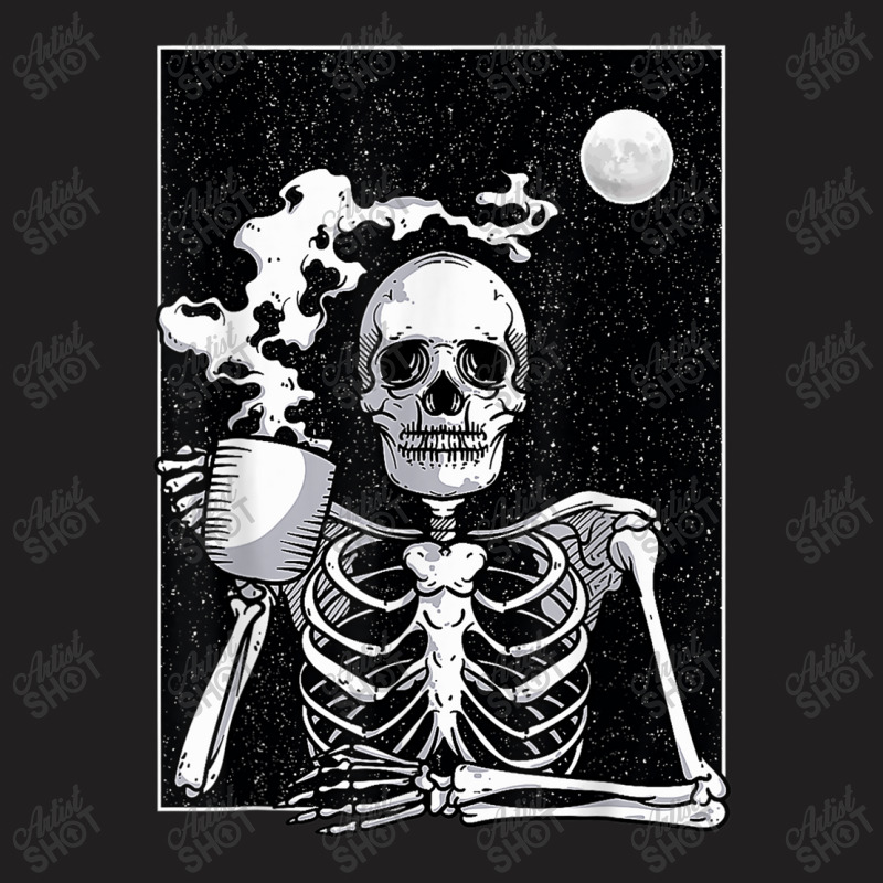 Skeleton Drinking Coffee Halloween Costume T Shirt T-shirt | Artistshot