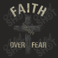 Faith Over Fears Christian Cross American Character Videogames Ladies Fitted T-shirt | Artistshot