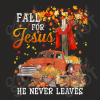 Fall For Jesus He Never Leaves - Cross Jesus Christian Lover Gift Men Ladies Fitted T-shirt | Artistshot