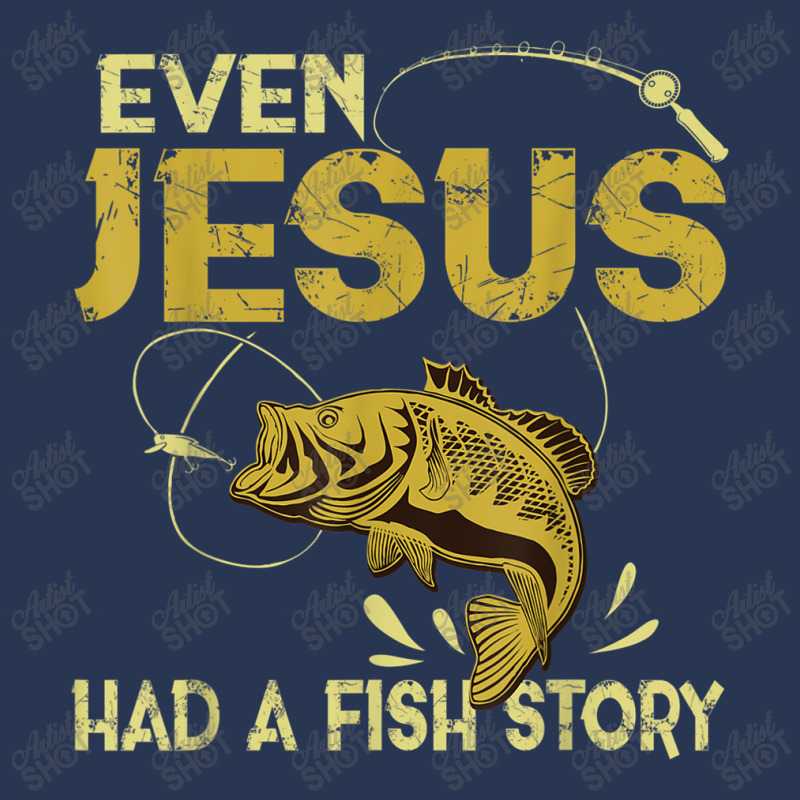 Fishing Gifts - Even Jesus Had A Fish Story Funny Character Videogames Ladies Denim Jacket by Aria-Proctor | Artistshot