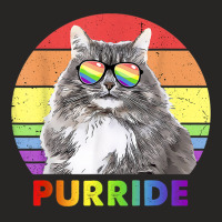 Funny Siberian Cat Rainbow Gay Pride Lgbtq T Shirt Ladies Fitted T-shirt | Artistshot