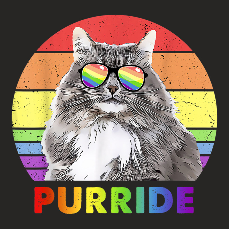 Funny Siberian Cat Rainbow Gay Pride Lgbtq T Shirt Ladies Fitted T-Shirt by PET LOVE | Artistshot