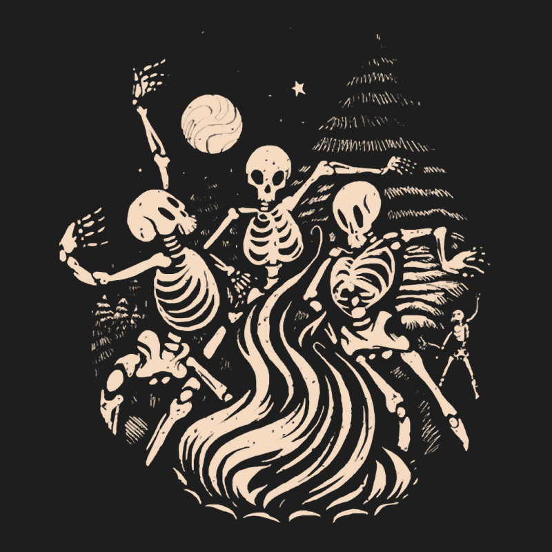 Halloween T  Shirt Skeletons Dancing Around A Fire Under The Moon T  S Classic T-shirt by oweber478 | Artistshot