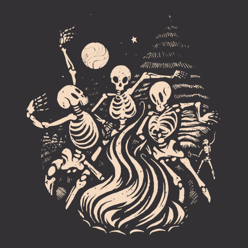 Halloween T  Shirt Skeletons Dancing Around A Fire Under The Moon T  S Vintage Hoodie And Short Set by oweber478 | Artistshot